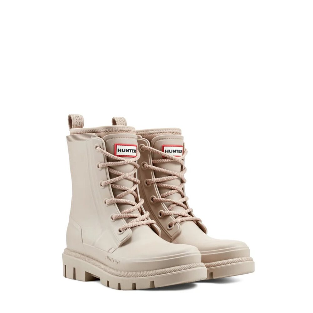 Hunter Women's Diana Waterproof Lace-Up Rain Boots in Medium Natural - Picture 10 of 12